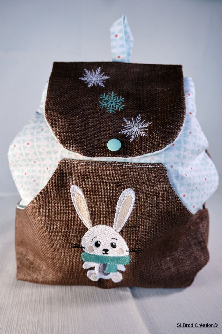 Mochila para crianças lenço verde de coelho personalizável