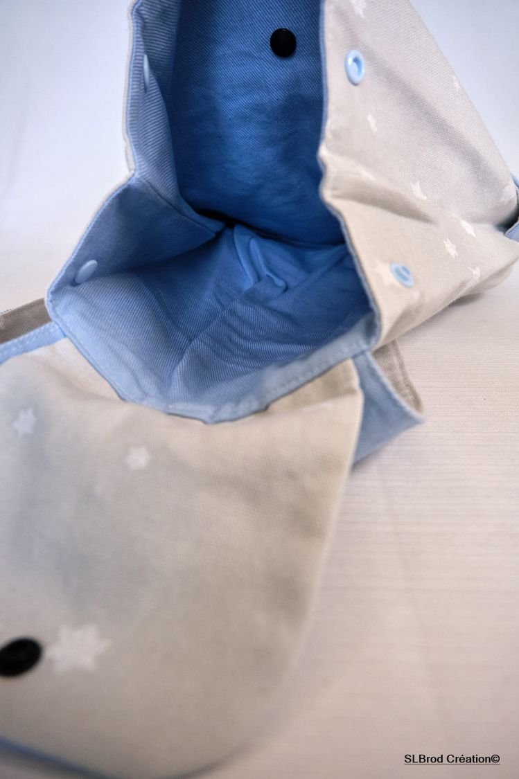 Mochila bordada de unicórnio e estrelas para crianças