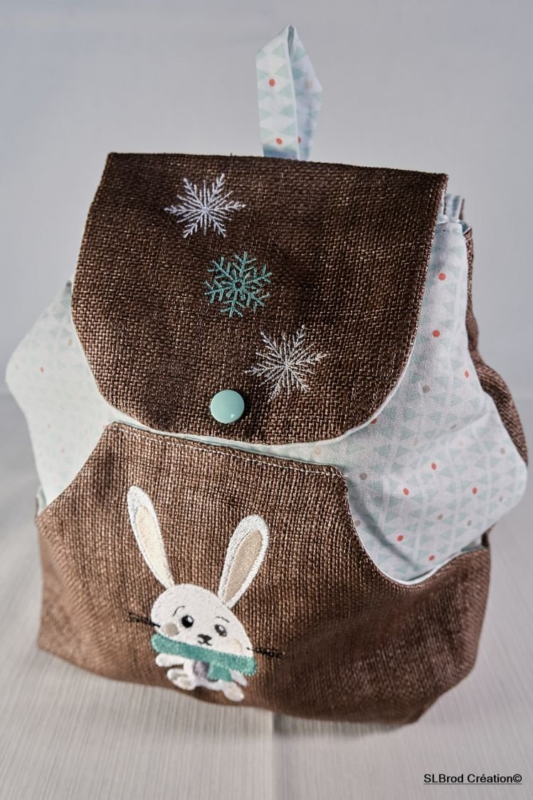 Mochila para crianças lenço verde de coelho personalizável