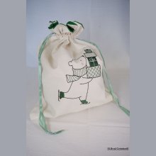 Ursinho de peluche de Natal patinador verde de tamanho médio