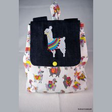 Mochila de lhama bordada para crianças